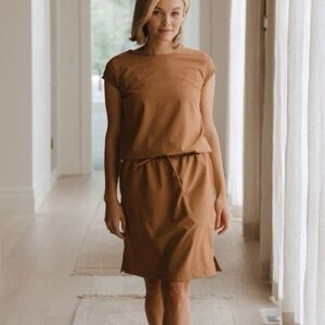 Albion Sand Going Places Dress Tan Size Small